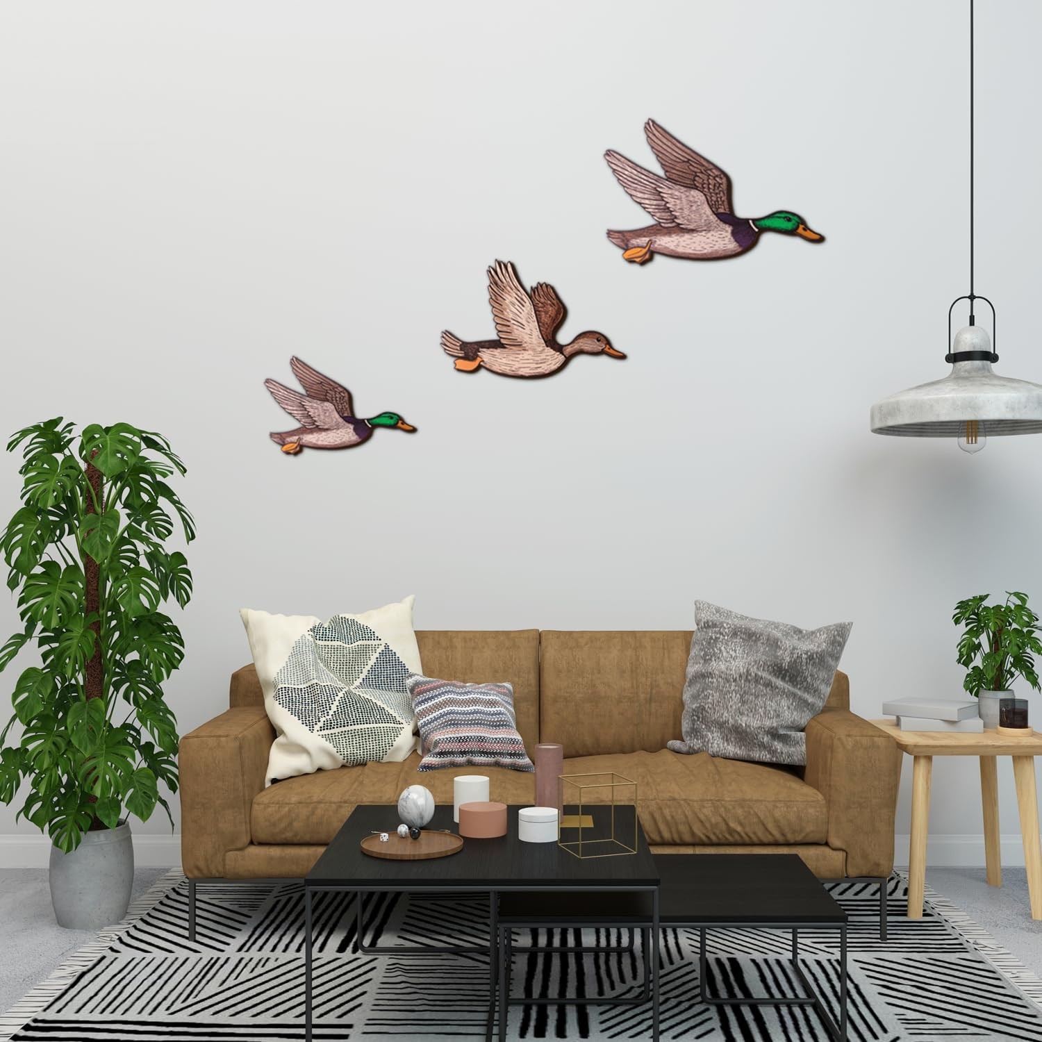 3PCS Wooden Mallard Duck Hunting Wall Decor Vintage Farmhouse Wall Art, Large…