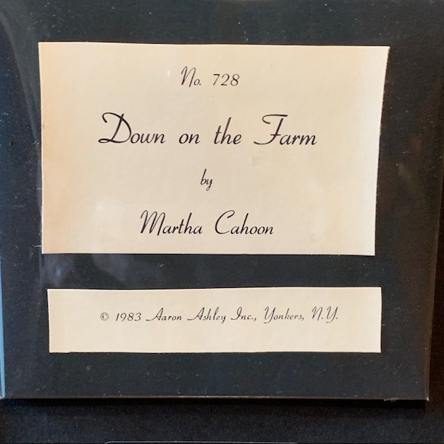 Martha Cahoon Wall Folk Art Down on the Farm Signed #728 Large Horse Estate VTG
