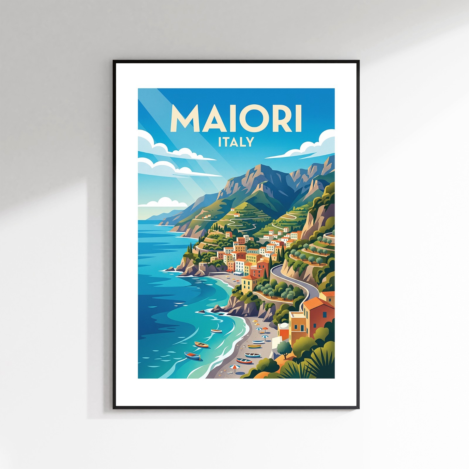 Maiori Italy Vintage Travel Poster Retro Premium Matte Print Wall Art