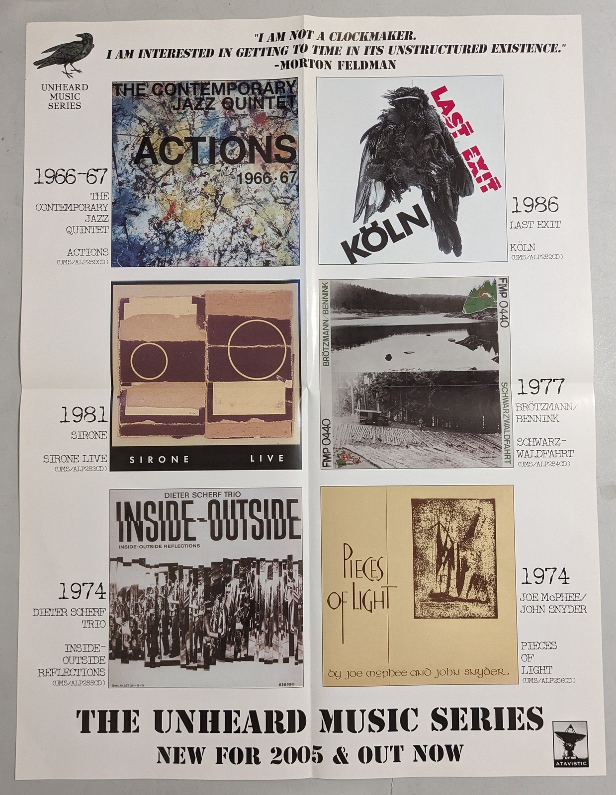 2005 The Unheard Music Series Atavistic Promo Poster 24 x 18