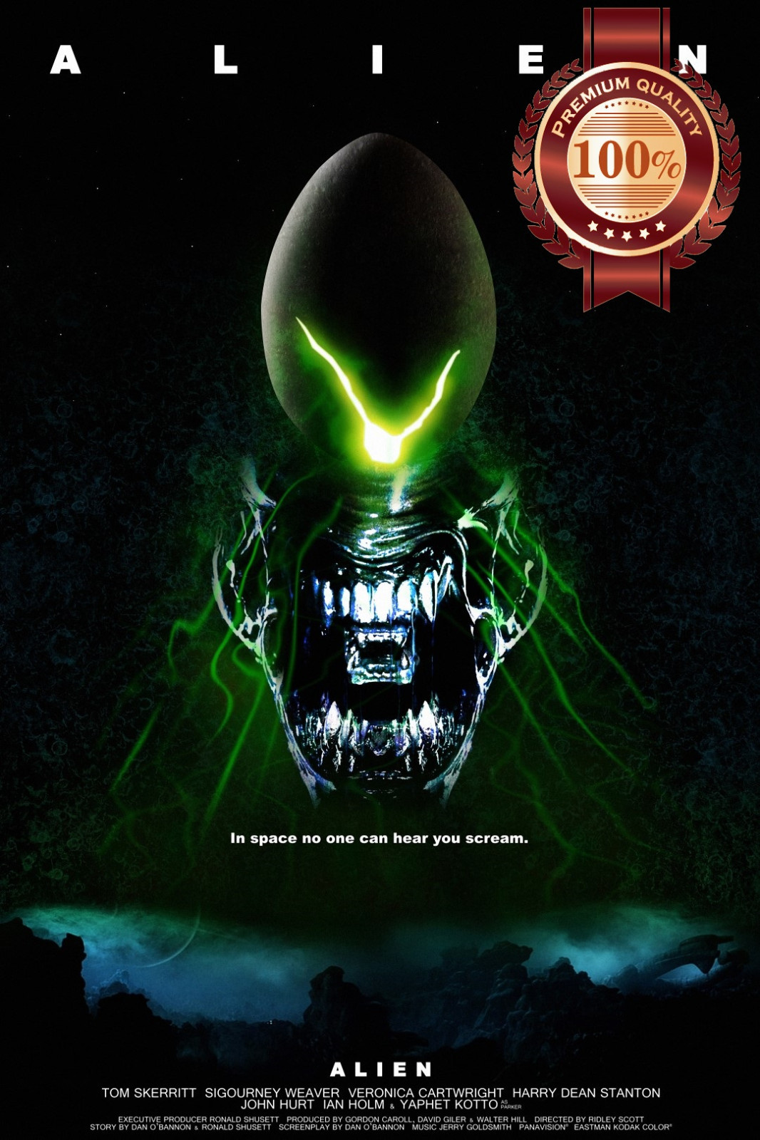 ALIEN ORIGINAL 1979 70s CLASSIC SIGOURNEY WEAVER MOVIE PRINT PREMIUM POSTER