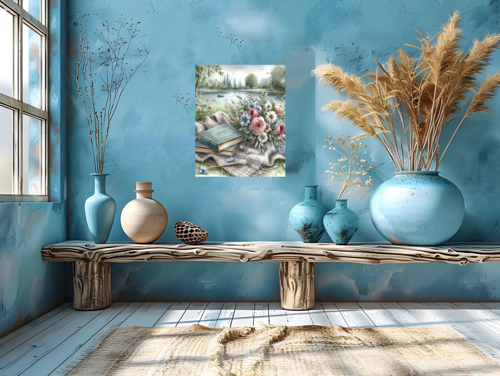16×20 A Day at the Lake Canvas Print Wall Art