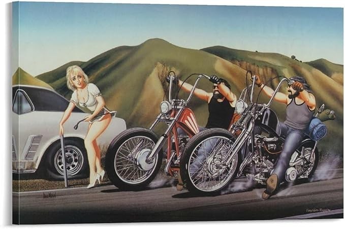David Mann Motorcycle Art Poster Modern Wall Photo Print 24×36
