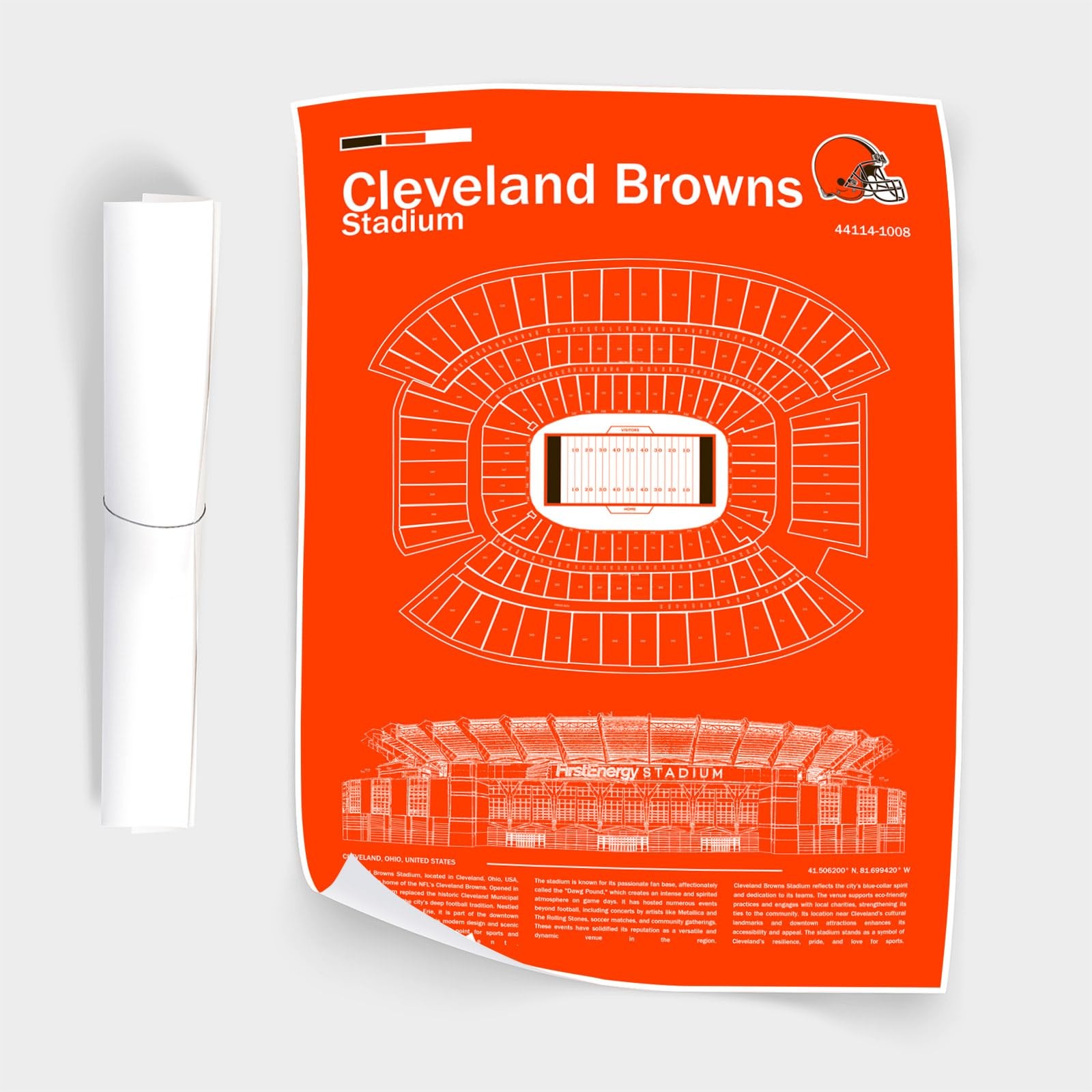 SPASAV (Unframed 11″x17″) ClevelandBrowns Stadium 17″L x 11″W, 01-Unframed