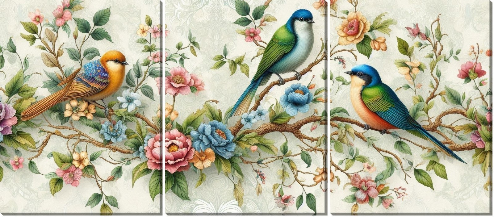 Canvas Wall Art 3 Piece 12″ x 16″ Coordinated Design, Wood Frame Built-in Hook