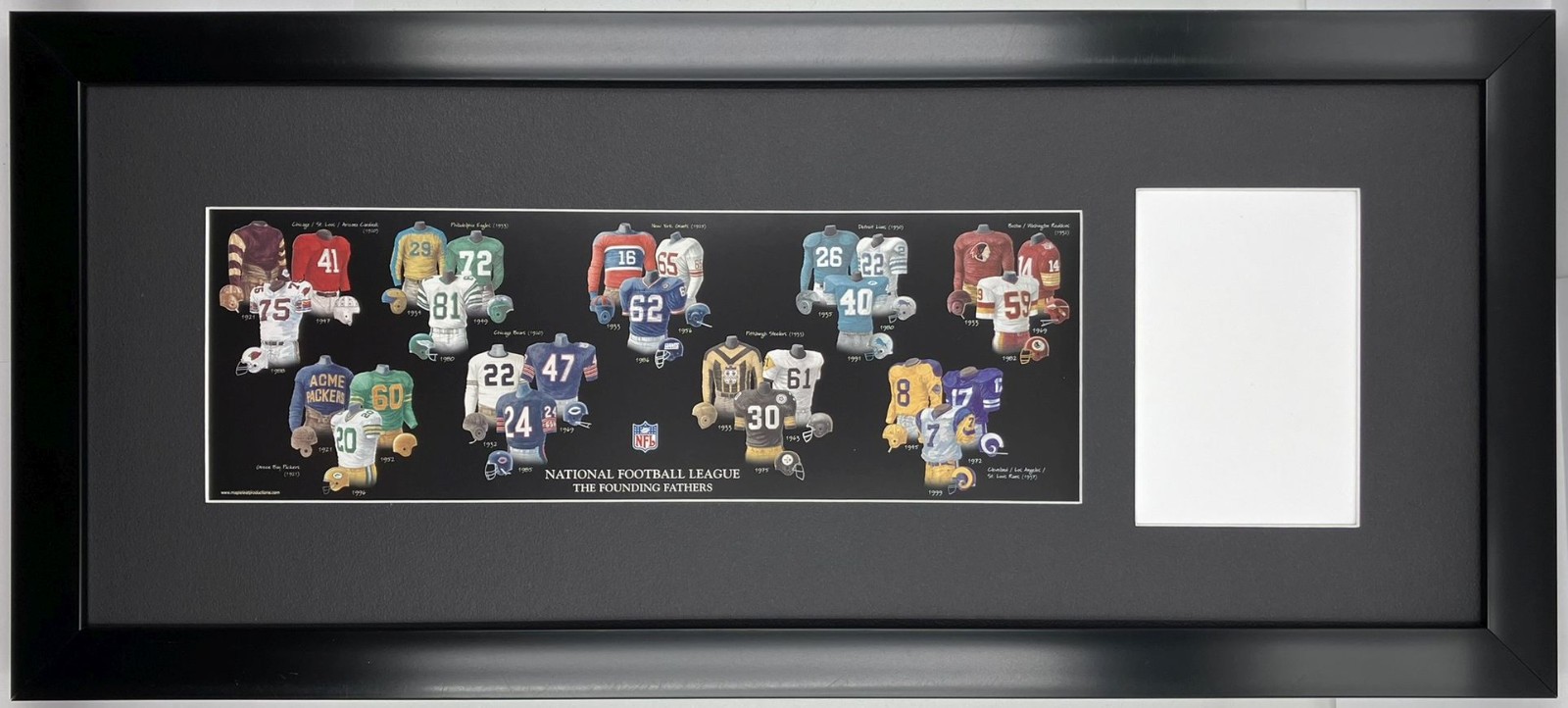 Personalized Framed History NFL Uniforms of Oldest Franchises Print w your Photo