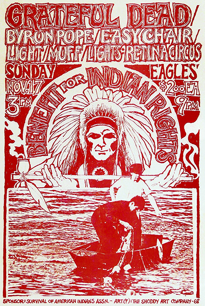 Grateful Dead – Benefit For Indian Rights – 1968 – Concert Poster
