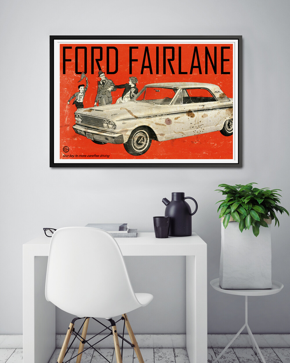 1963 FORD FAIRLANE Print – Multiple Sizes – 24×36 Poster – Classic Car – Vintage