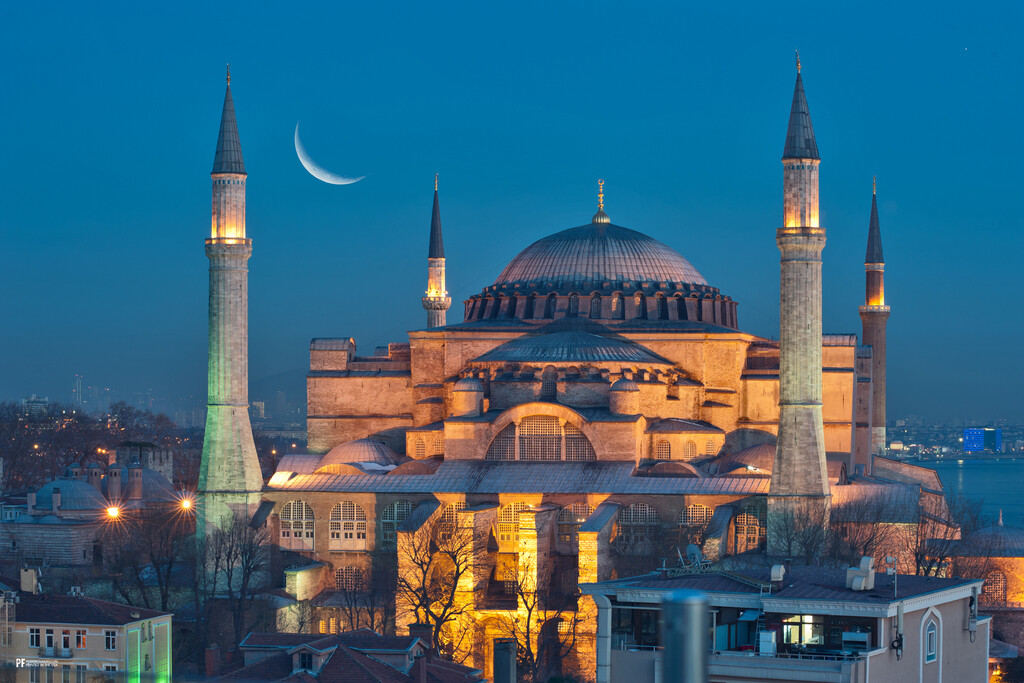 Hagia Sophia Istanbul Turkey Islamic Mosque Muslim Turkish Building Poster 12×18