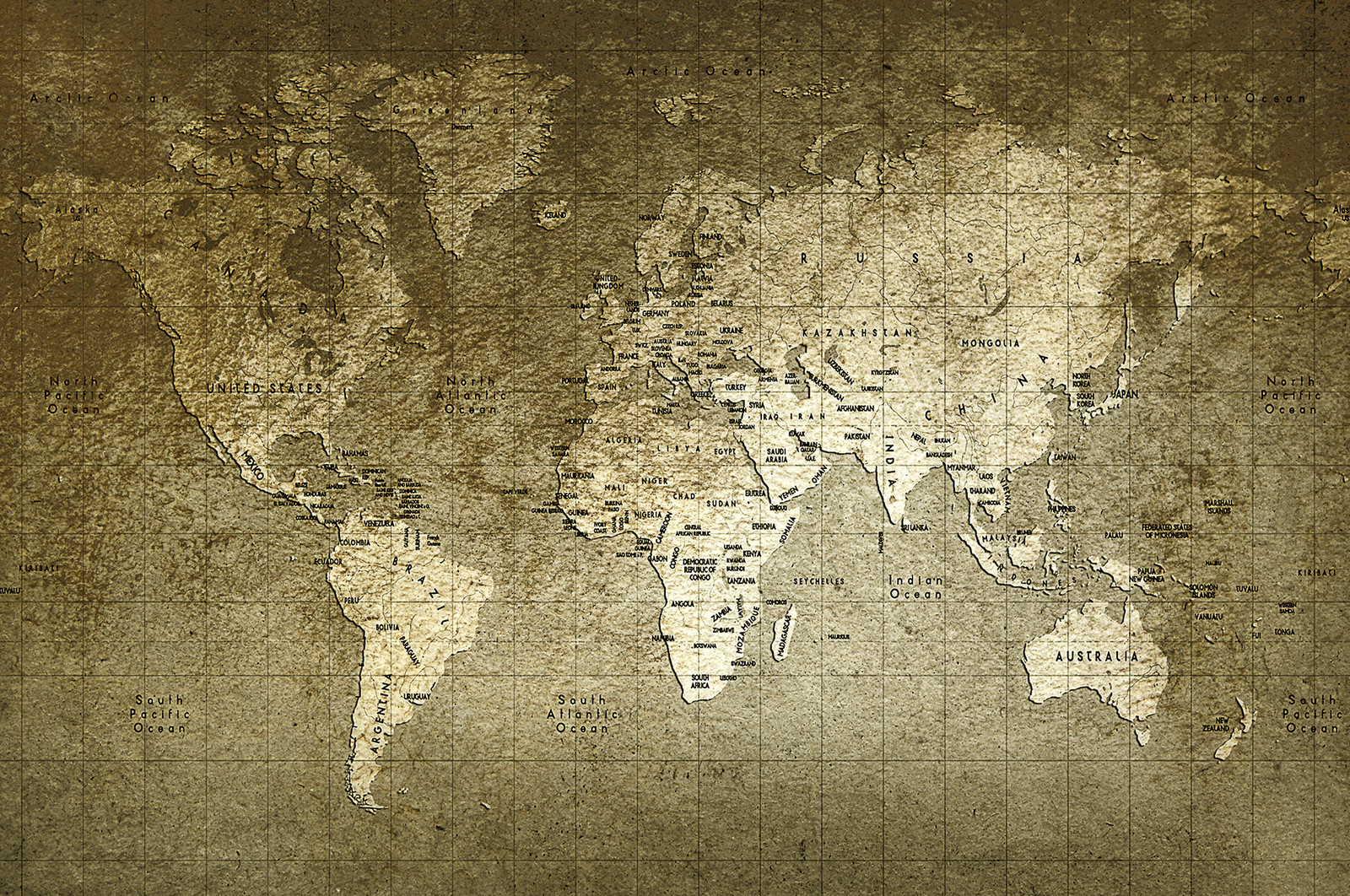 modern vintage world map print atlas Poster or canvas art painting