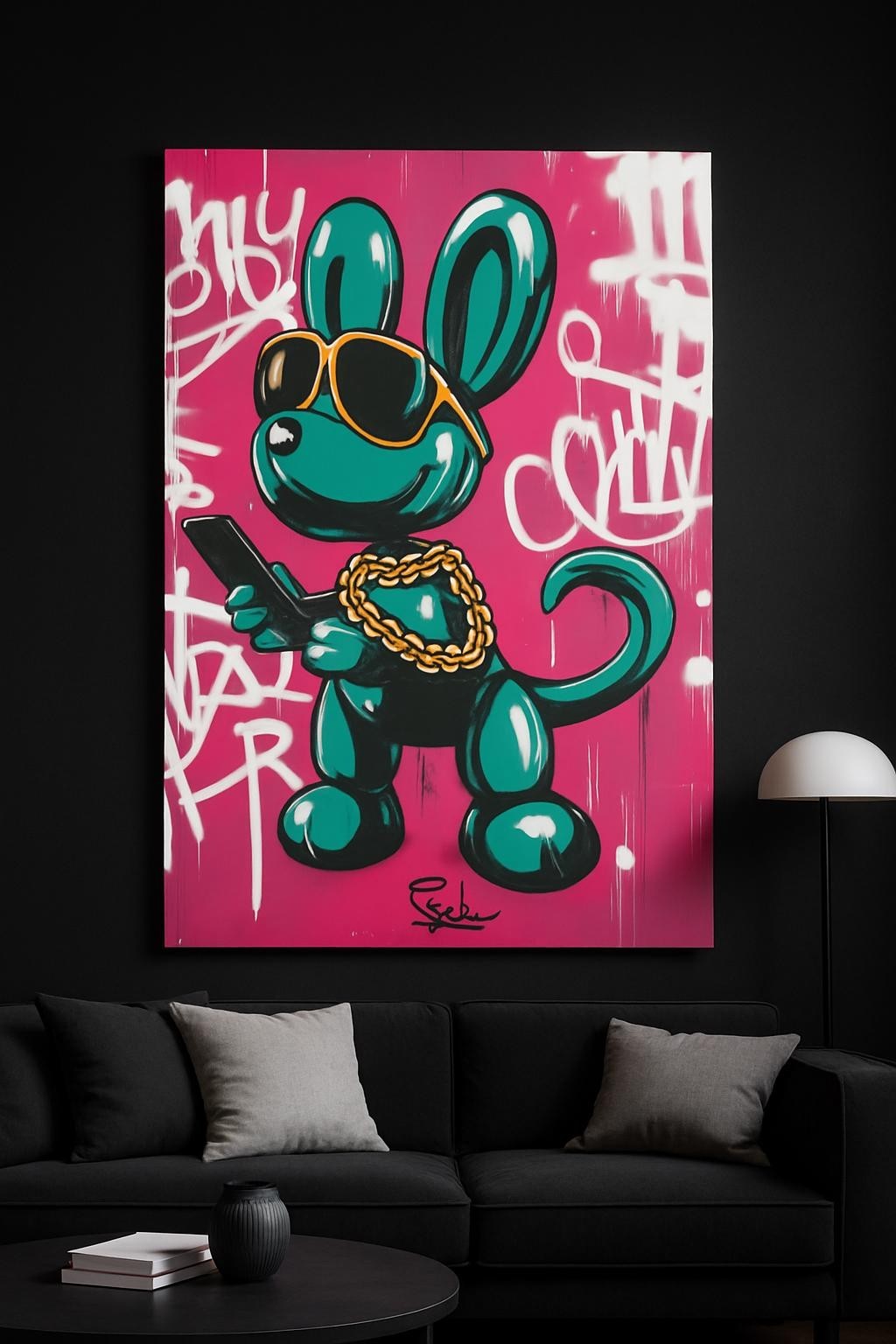 Hip Hop Balloon Dog Graffiti Poster: Modern Pop Art Print (US SELLER) 24″x36″