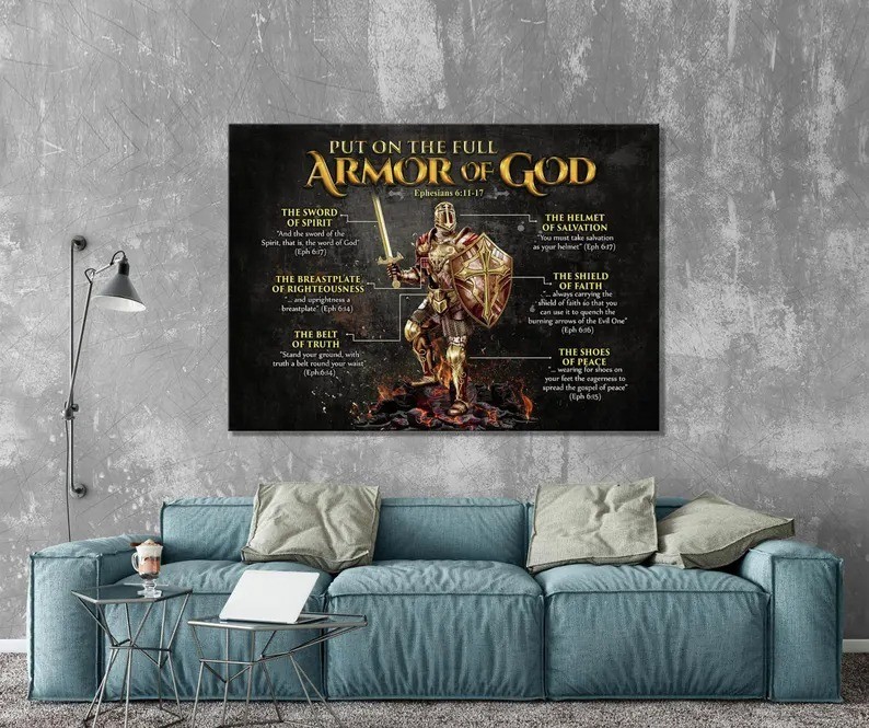 Armor Of God Poster Christian Wall Art Ephesians 6 Spiritual Knight Decor