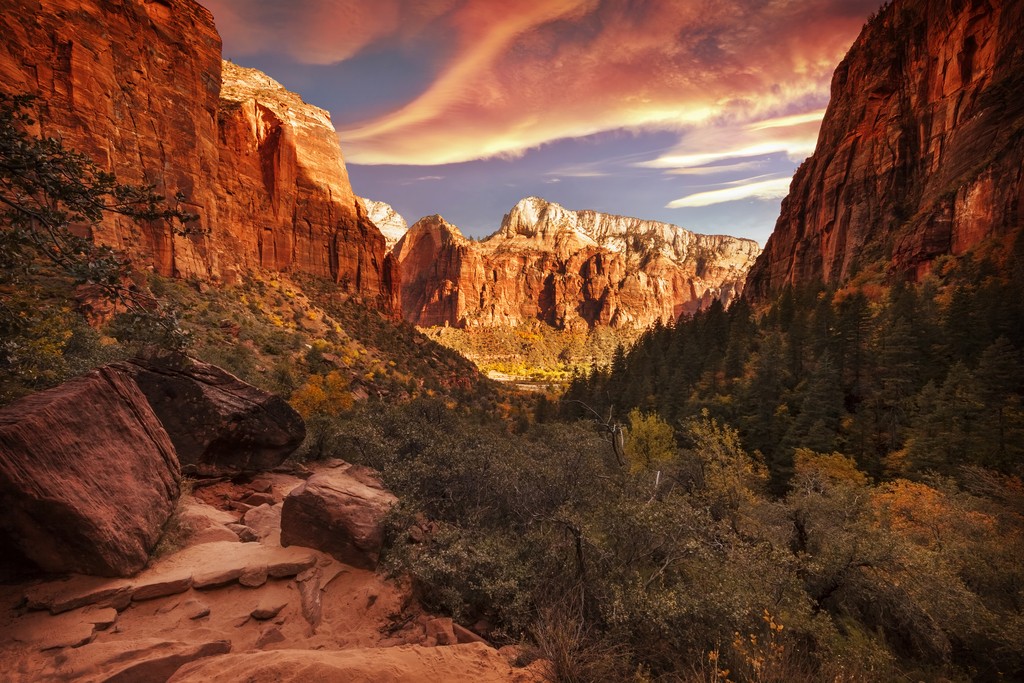 Zion Valley National Park Navajo Sandstone View Photo Art Print Poster 18×12