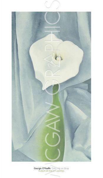 Calla Lily on Grey 1928, Georgia O’Keeffe, Wall Decor Art Print Poster 14″ x 11″