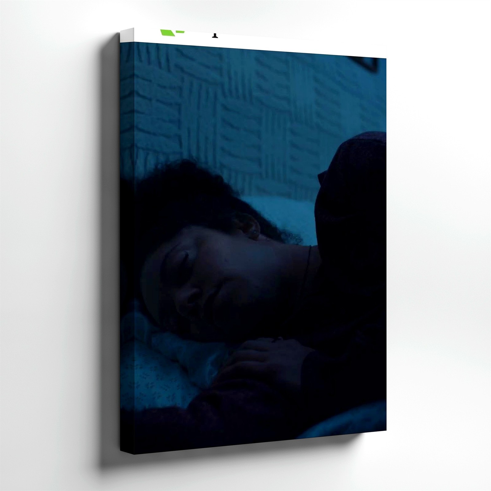 Wall Art Sleeping Woman Bedroom Night Scene Blue Tones Relaxing Studio Print