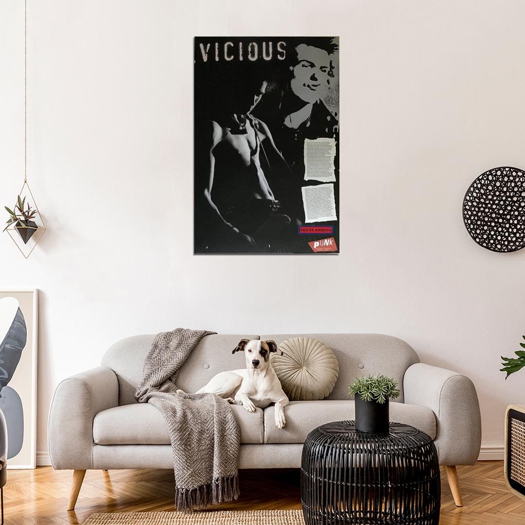 662576 Sid Vicious Sex Pistols Silver Jubilee Cutout Photo Wall Print Poster