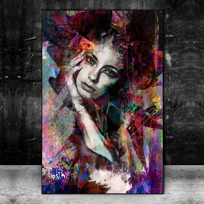 Modern Graffiti Art Girl Canvas Painting Canvas Wall Art Poster Print Wall Decor