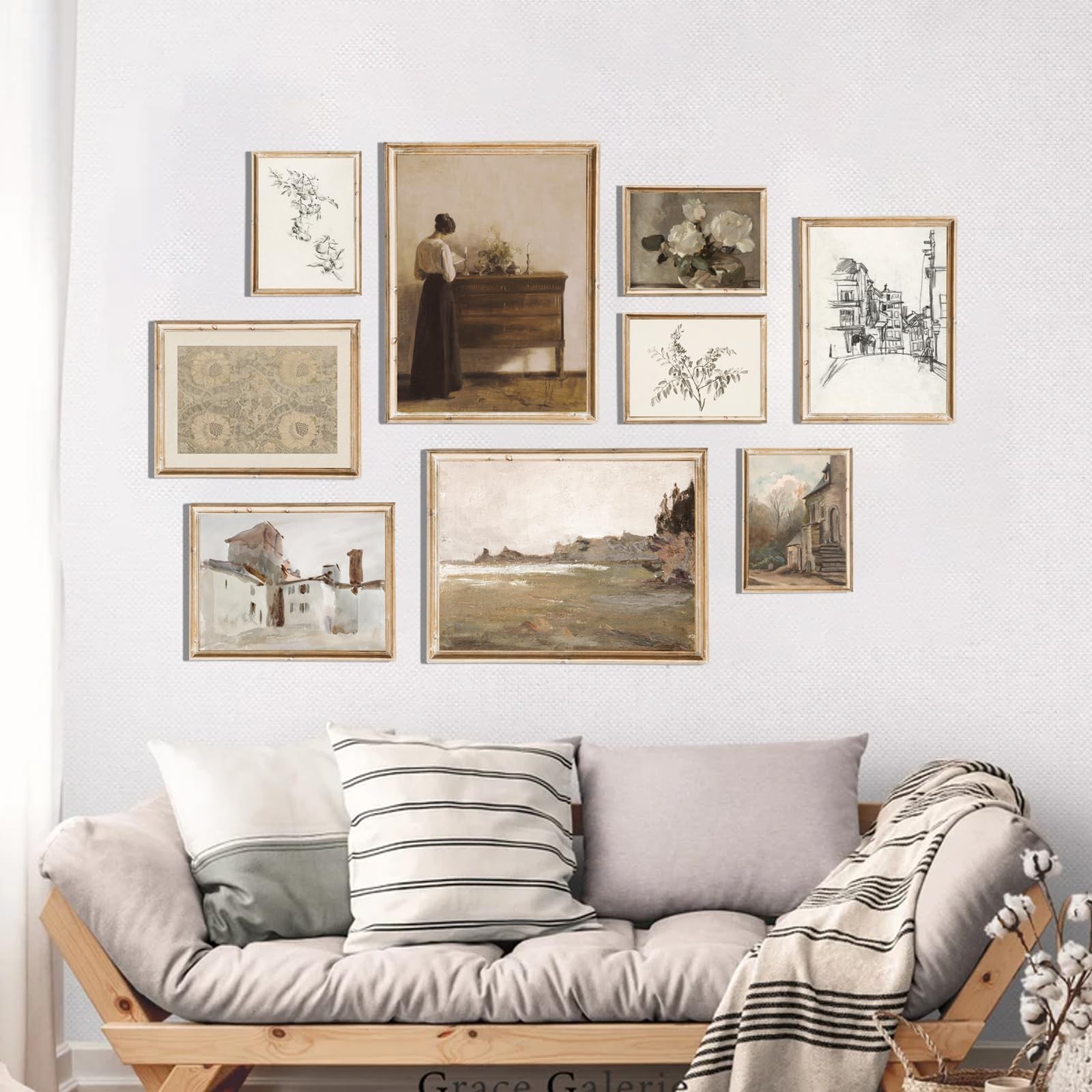 Vintage Wall Art Prints Decor, Farmhouse Wall Decor French Country Canvas Art…