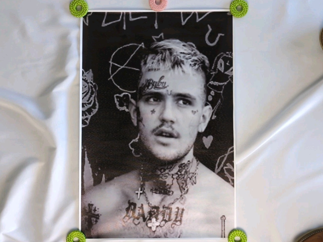Lil Peep Hip Hop Rap Singer Art Wall Indoor Room Outdoor Poster 16″x24″ Canvas