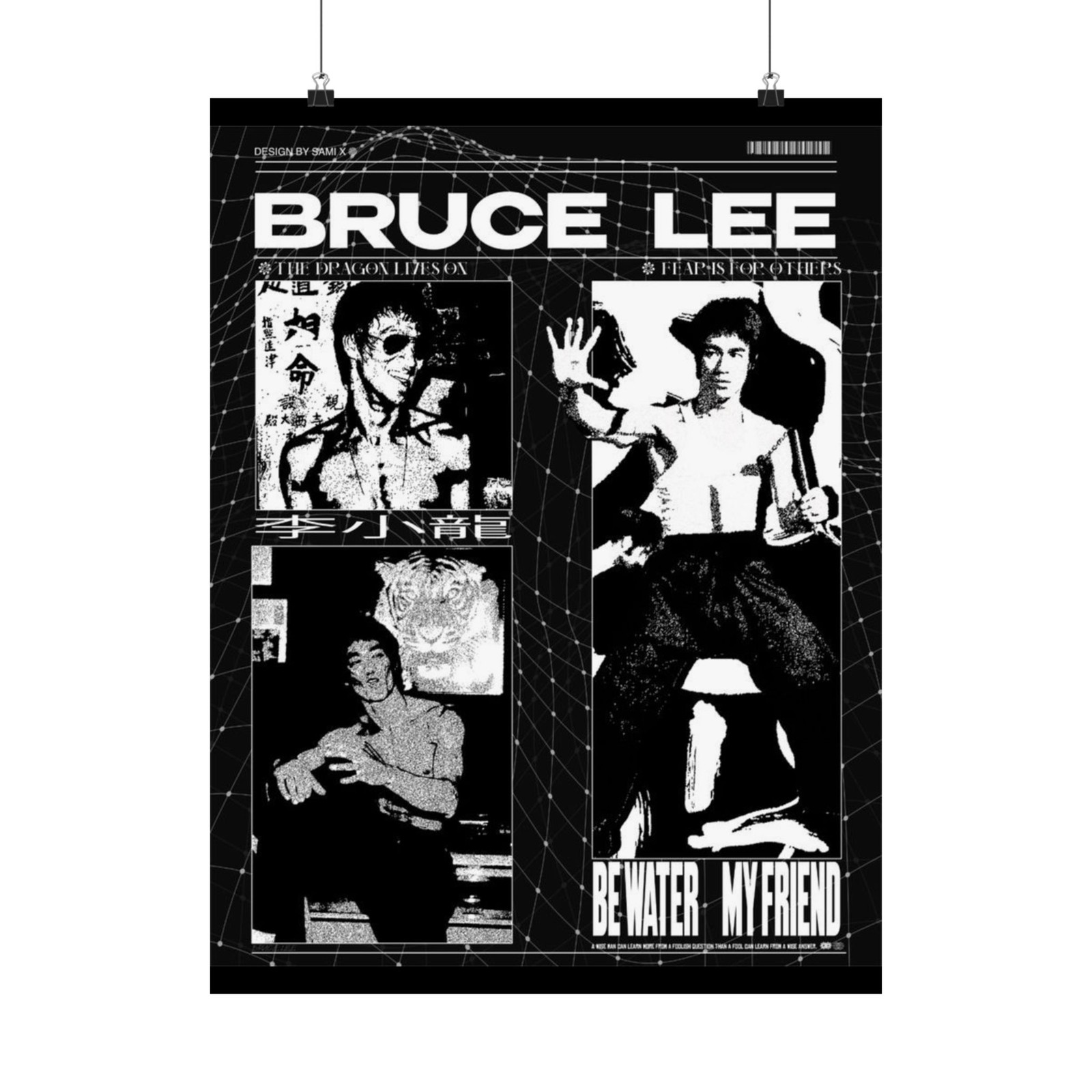 Bruce Lee Poster | Be Water My Friend | Martial Arts Wall Art Print Kung Fu