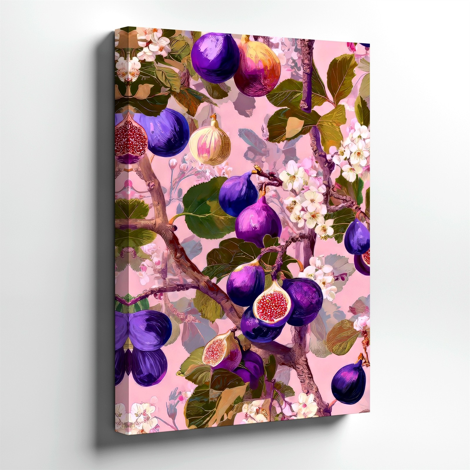 Canvas Purple Fig Tree Blossoms Botanical Pink Floral Fruit Home Fine Print