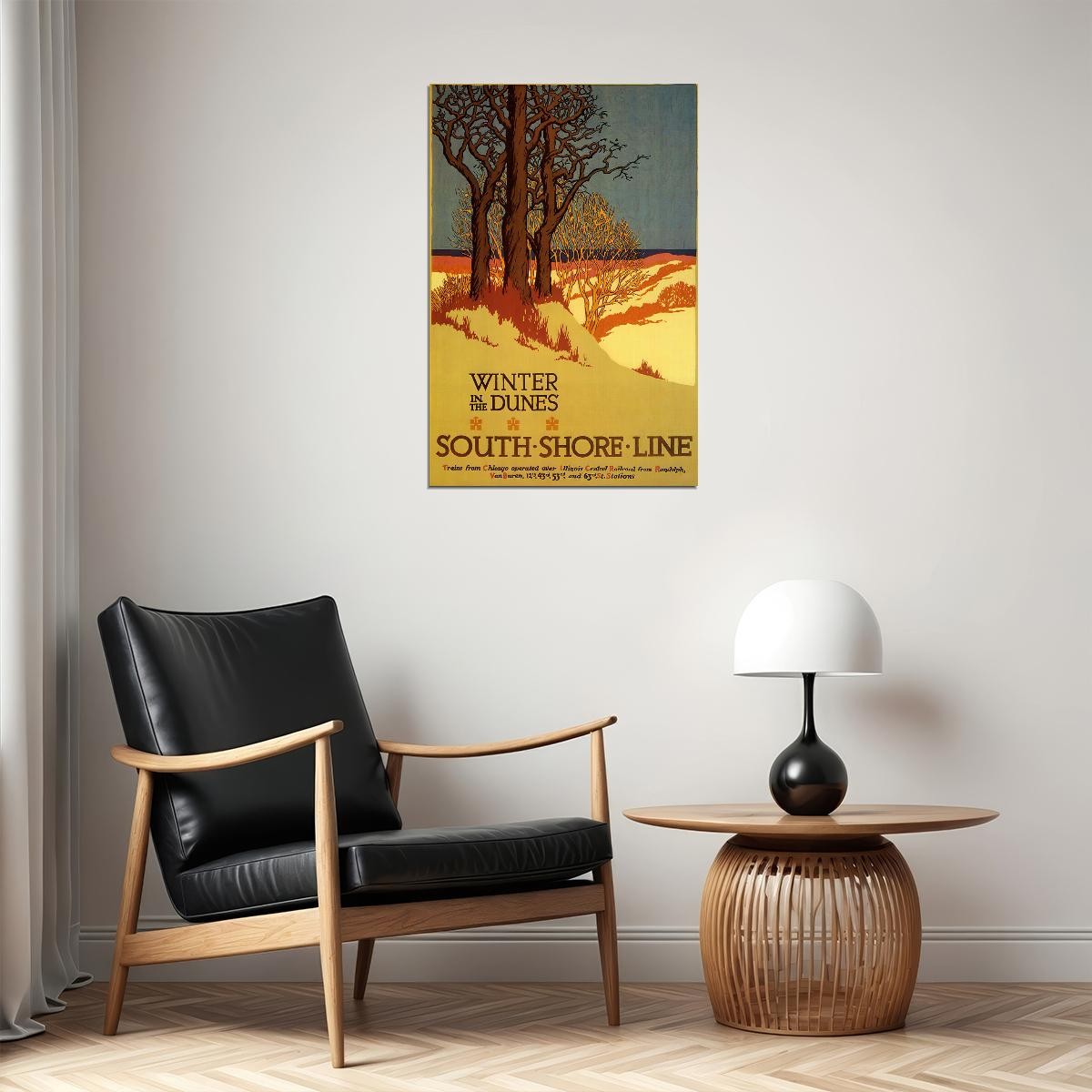 366542 Winter in The Trees Dunes Sea South Shore Decor Wall Print Poster