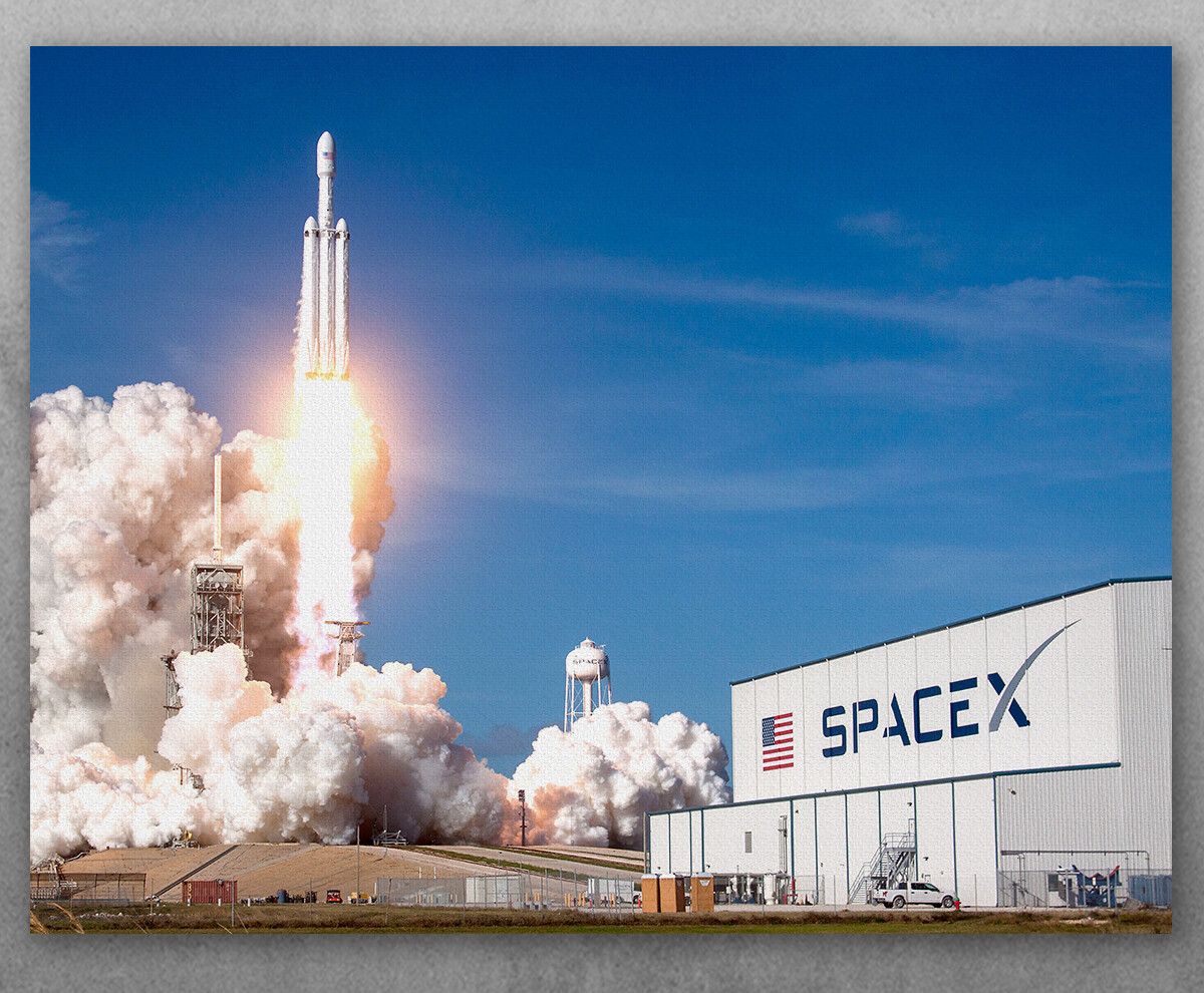 Poster – SpaceX Rocket Launch Elon Musk – Choose Unframed Poster or Canvas Decor