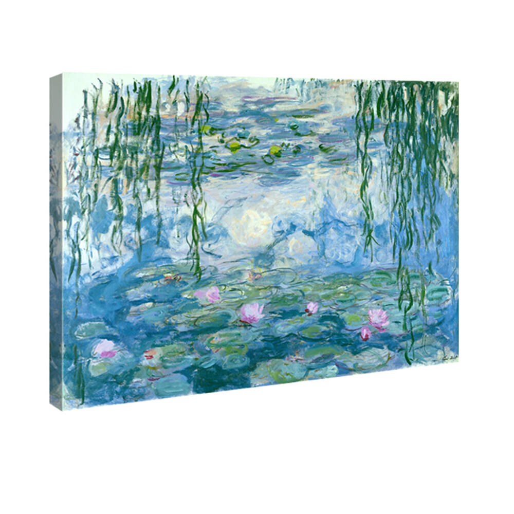 Canvas Print Monet Painting Repro Wall Art Home Decor Water Lilies Blue Green