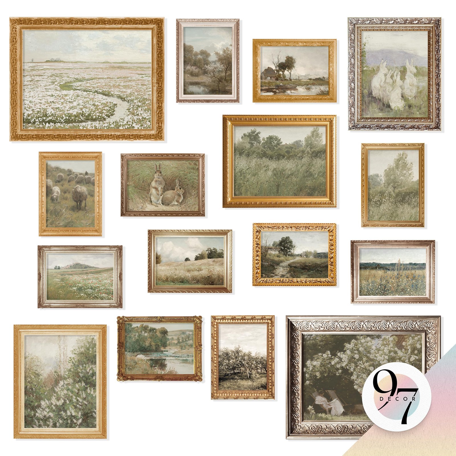Large 11×14 French Country Wall Art Decor – Vintage Wall Art Prints, Farmhous…