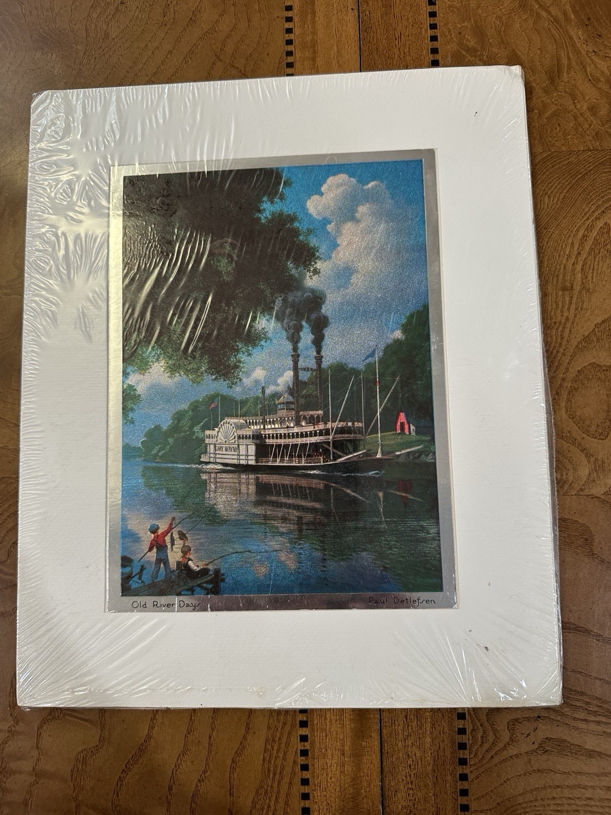 Foil Etching Metallic Print OLD RIVER DAYS Artist Paul Detlefsen New Sealed