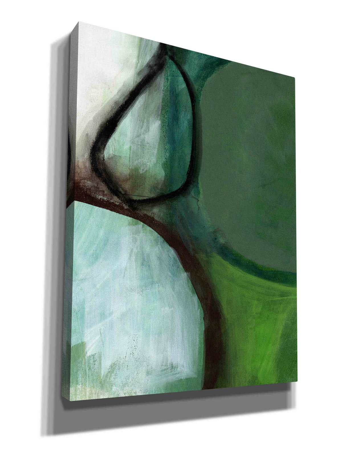 Epic Graffiti «Green Abstract» by Linda Woods, Giclee Canvas Wall Art