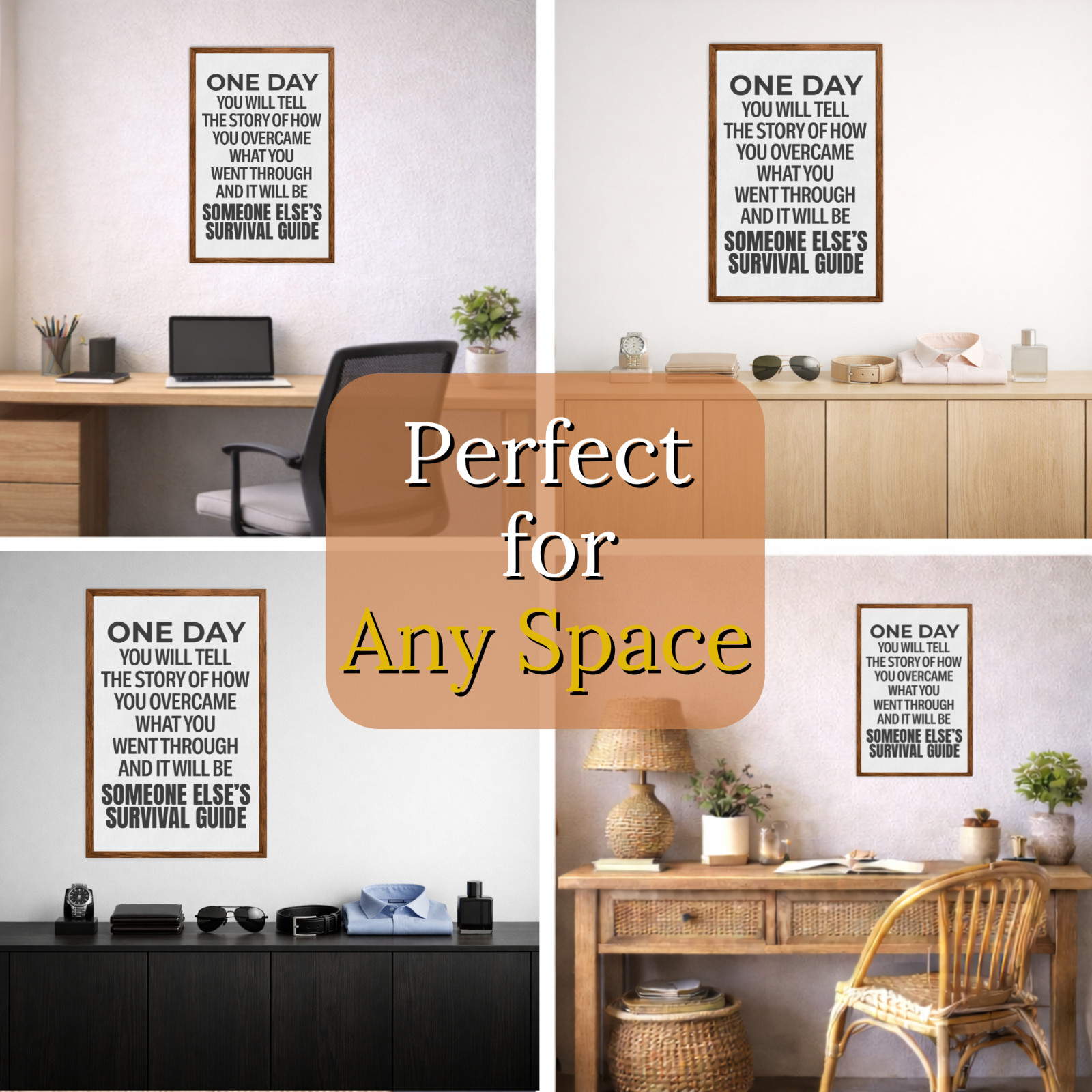 Motivational Quotes Wall Art Unframed Poster 11×17 Office Gym Decor Gift