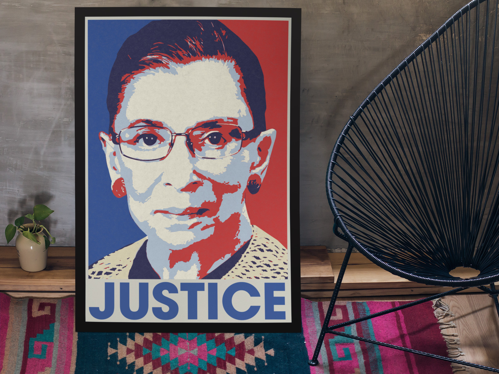 Ruth Bader Ginsburg Justice Pop Art Portrait RIP RBG Supreme Court Poster 12×18