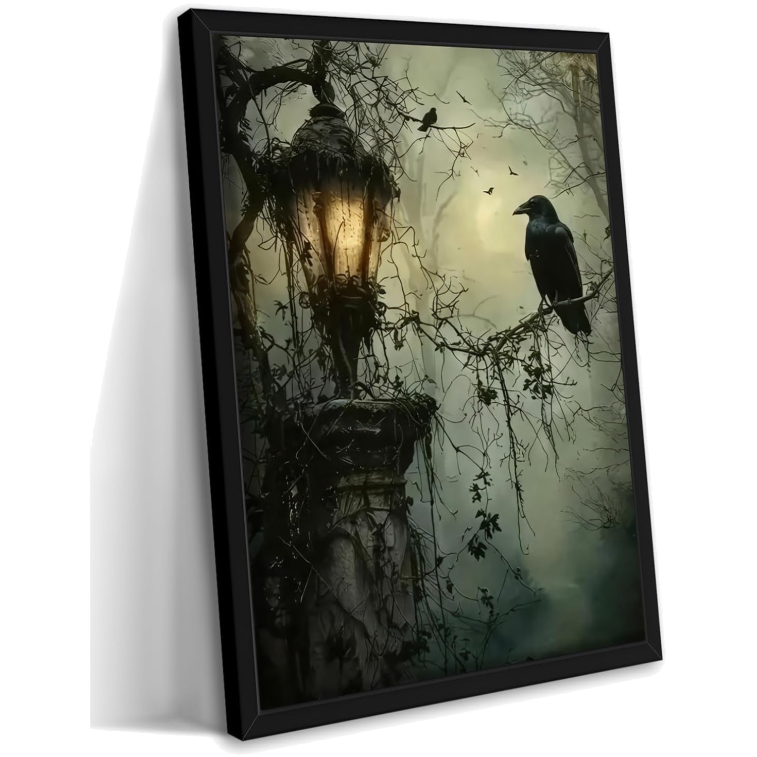 Mysterious Gothic Crow Wall Art, Vintage Dark Academia Print