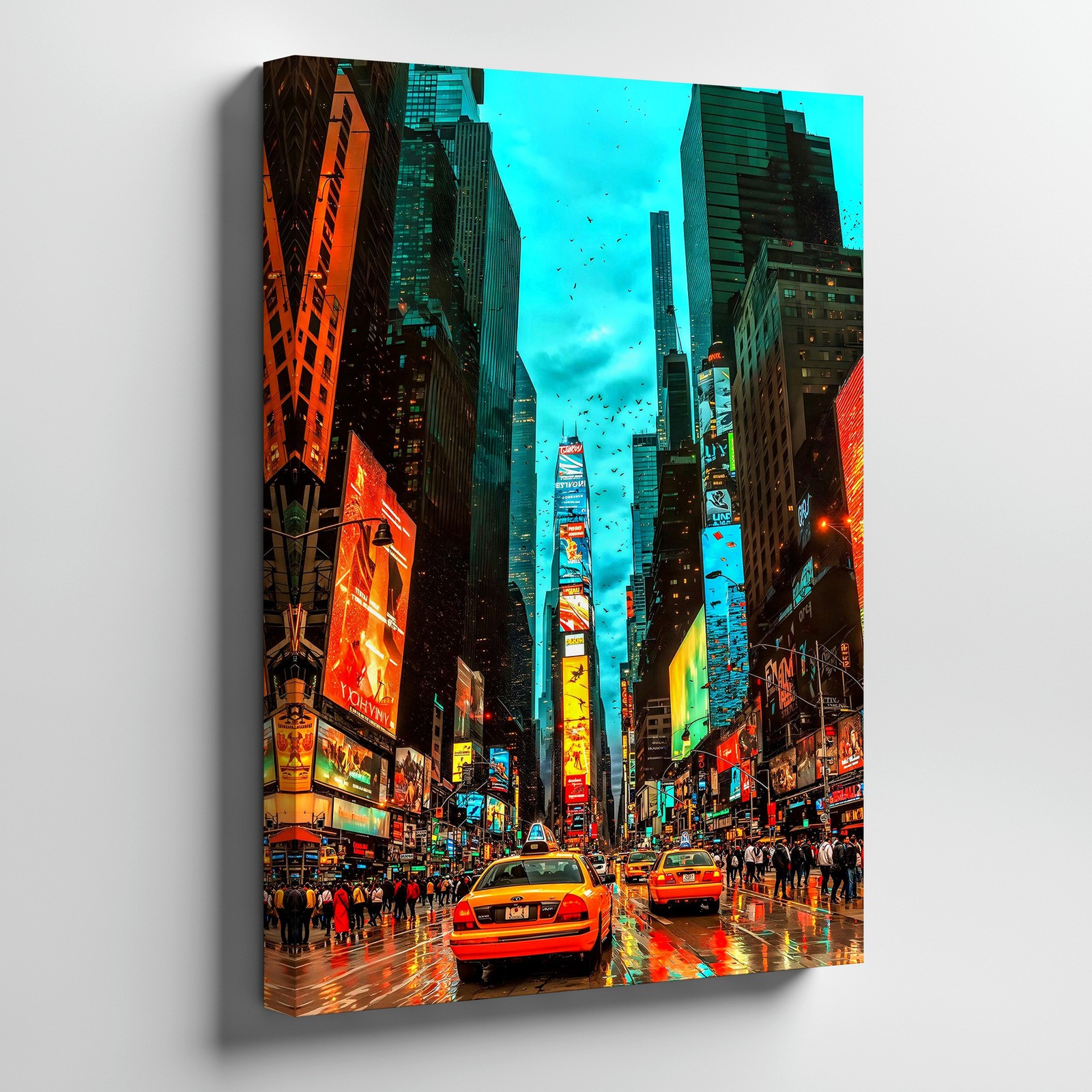 Times Square New York City Yellow Taxi Canvas Wall Art Urban Cityscape Print