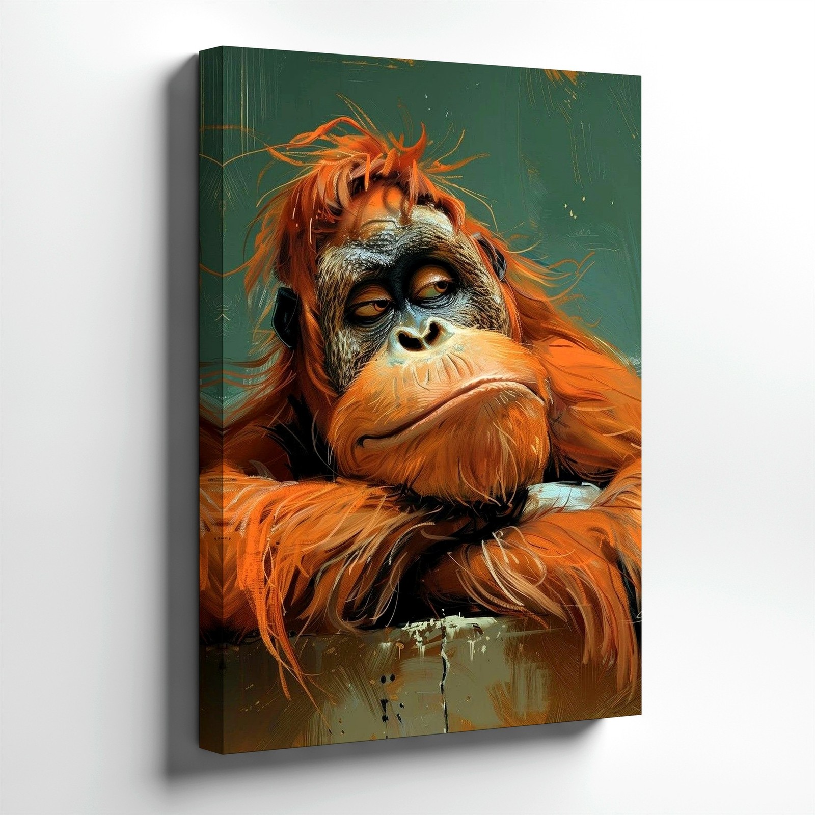 Wall Art Orangutan Portrait Canvas Print Animal Wildlife Ape Modern Home Decor