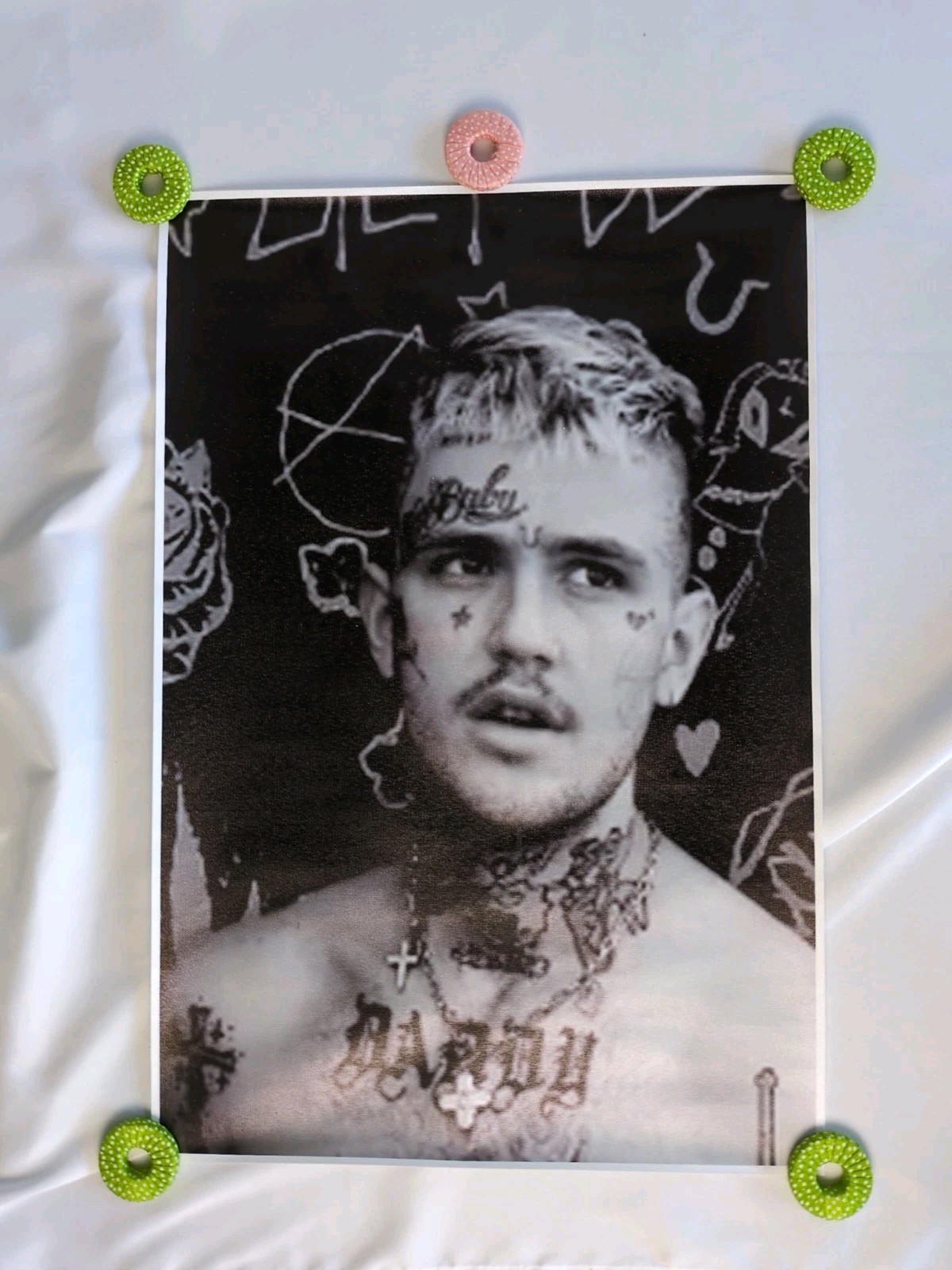 Lil Peep Hip Hop Rap Singer Art Wall Indoor Room Outdoor Poster 16″x24″ Canvas