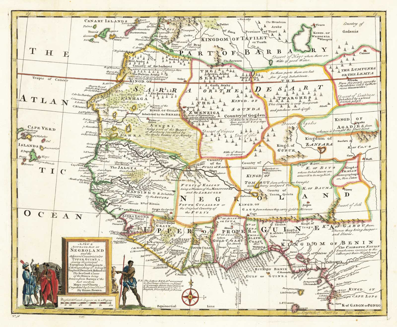 Negroland Map 1747 Slave Trade West African American History Wall Art Poster