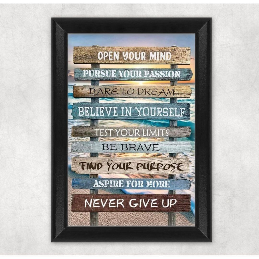 Beach Never Give Up Laminated Print Unframed Poem Picture 8.5×11 Gifts