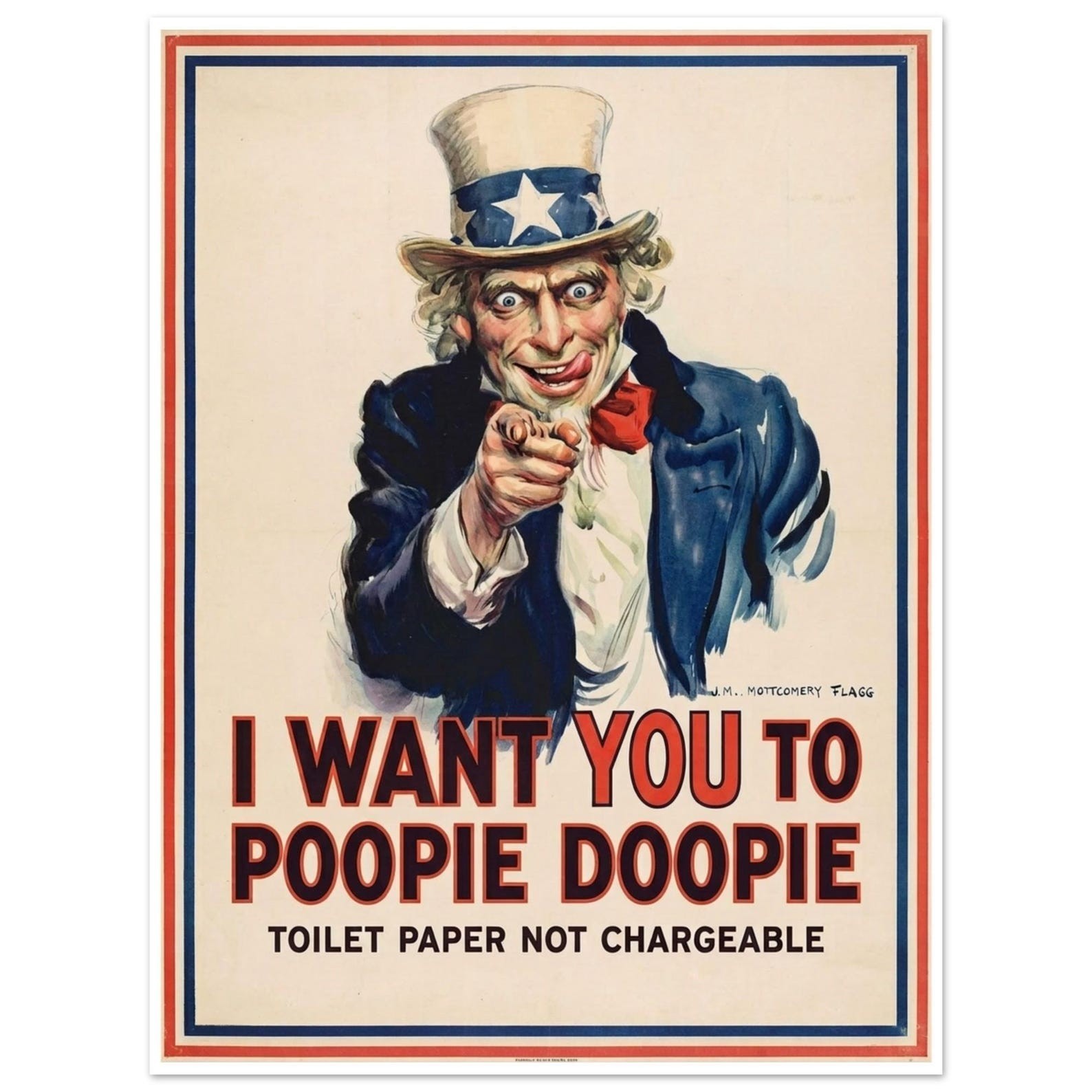 Funny Meme Retro Poster Featuring 1950s Style WW2 Propaganda Humor – Unframed