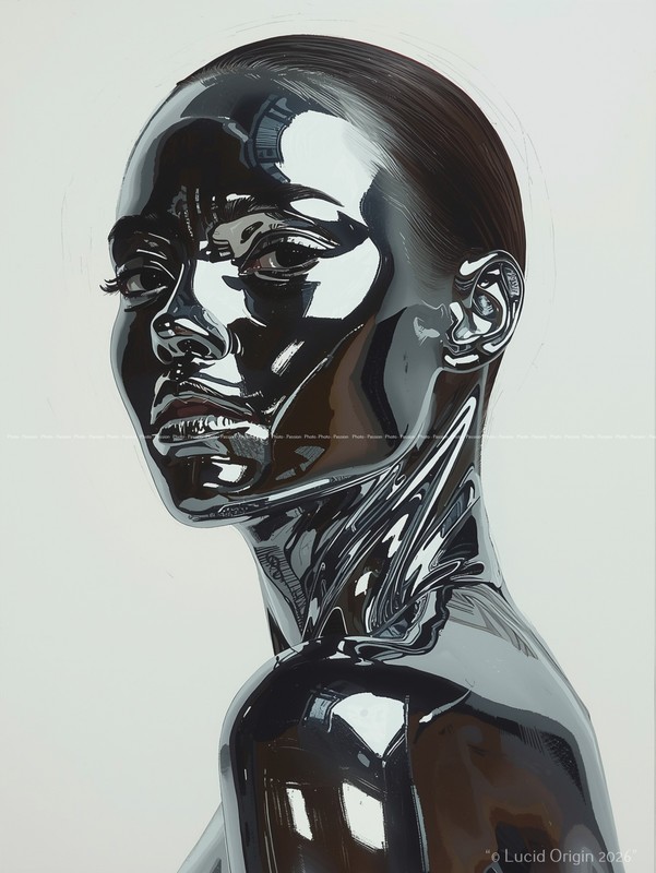 Photo A4 Woman Metal Shiny – Art Digital Futuristic–Decoration–15999