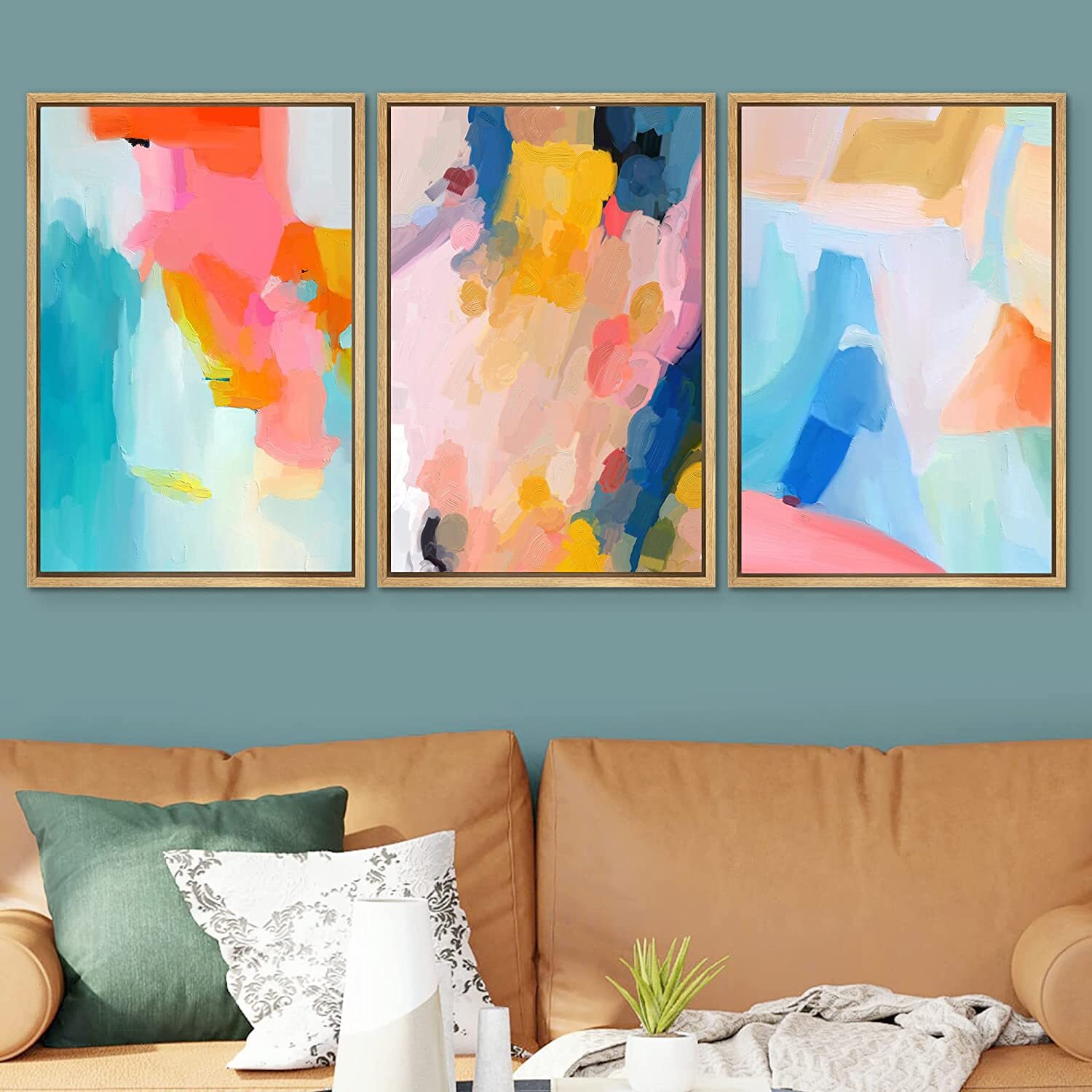 Minimalist Wall Art Framed Canvas Prints Set of 3