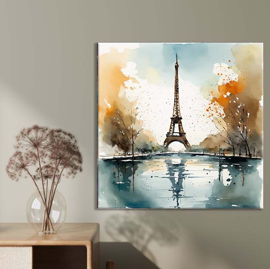 Yellow Brown Eiffel Art Limited Edition High Quality Home Decor Australian Made