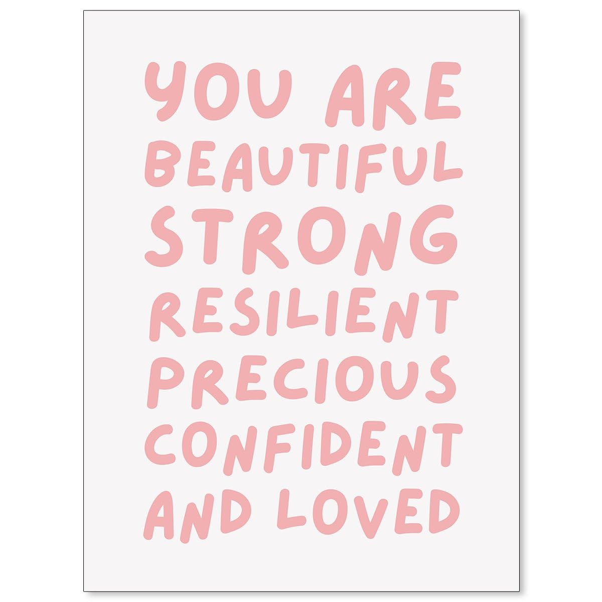 Pink Motivational Quotes Poster Positive Affirmation Wall Art Trendy Minimali…