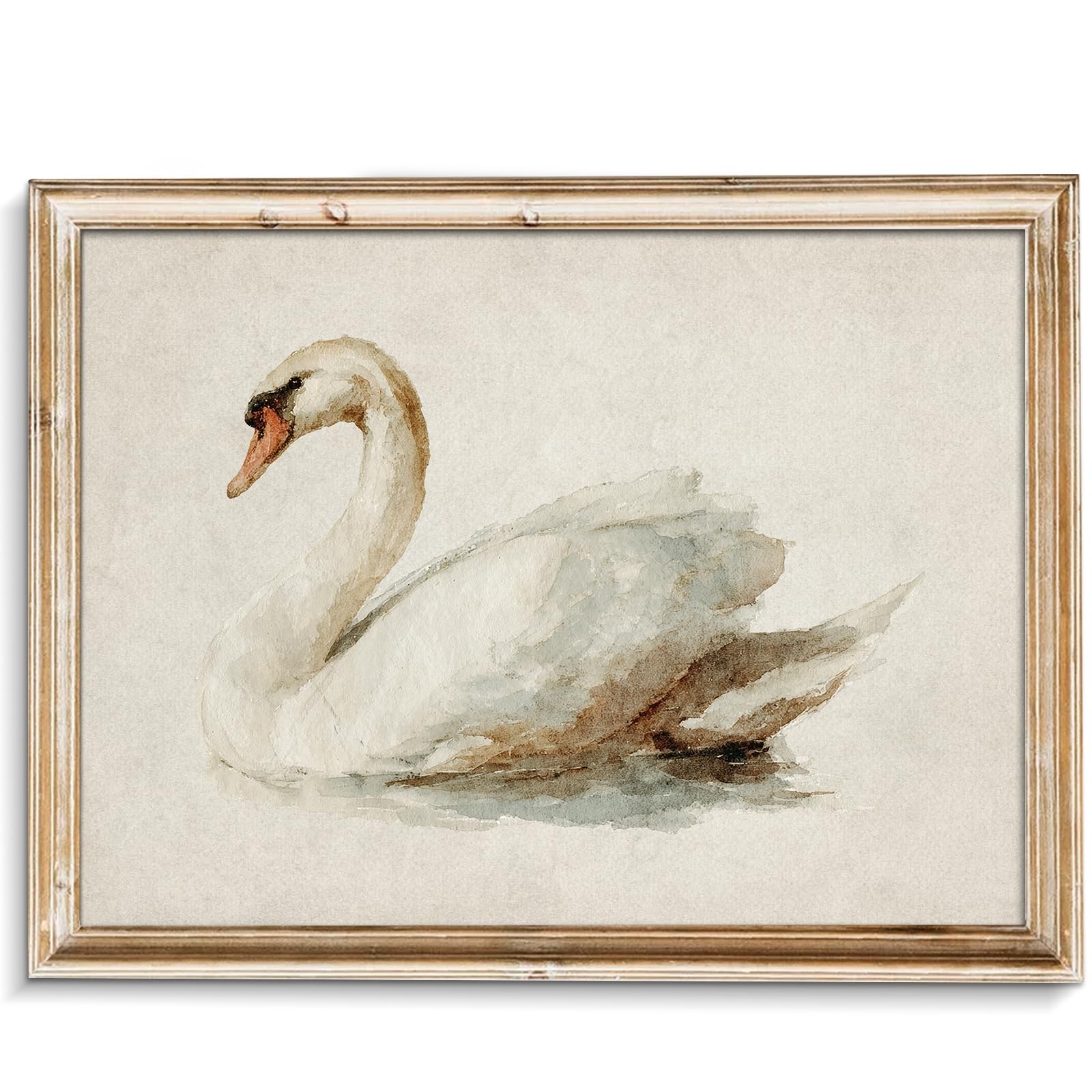 uniro White Swan Retro Wall Art Classical Canvas 10″L x 8″W,