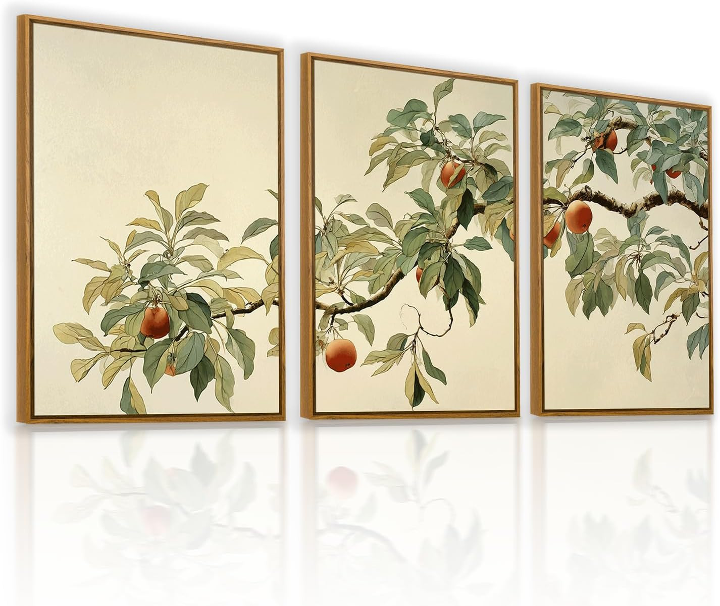Rustic Vintage Apple Tree Wall Art – Farmhouse Canvas Decor 16″x24