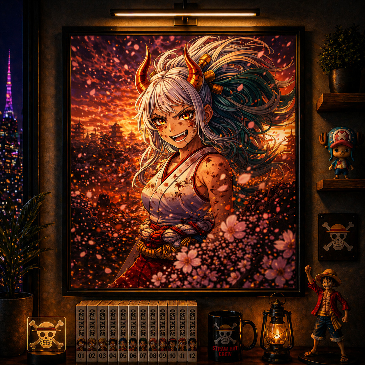 Yamato One Piece Anime Art Print 8.5×11 Wano Sunset Wall Poster