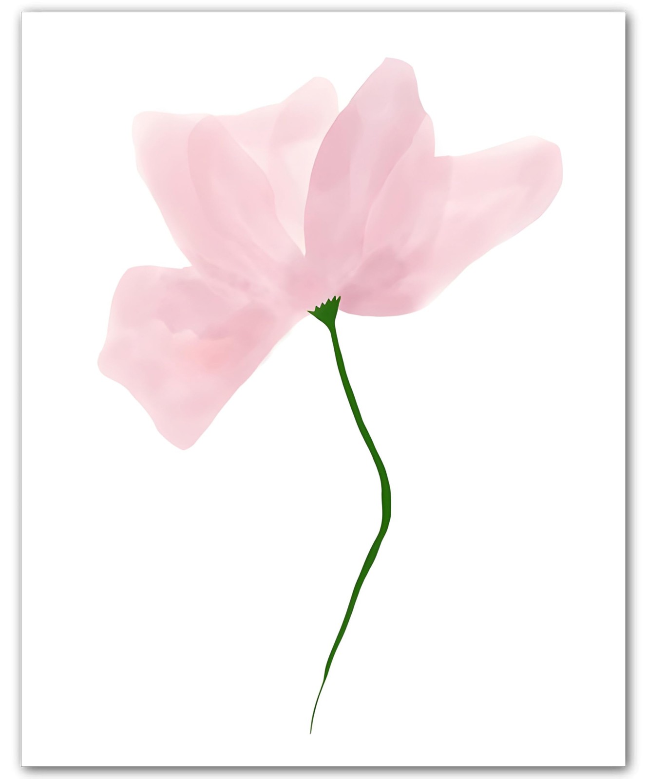 Botanical Pale Pink Abstract Bloom Abstract 8×10 Floral Print Wall Art Poster