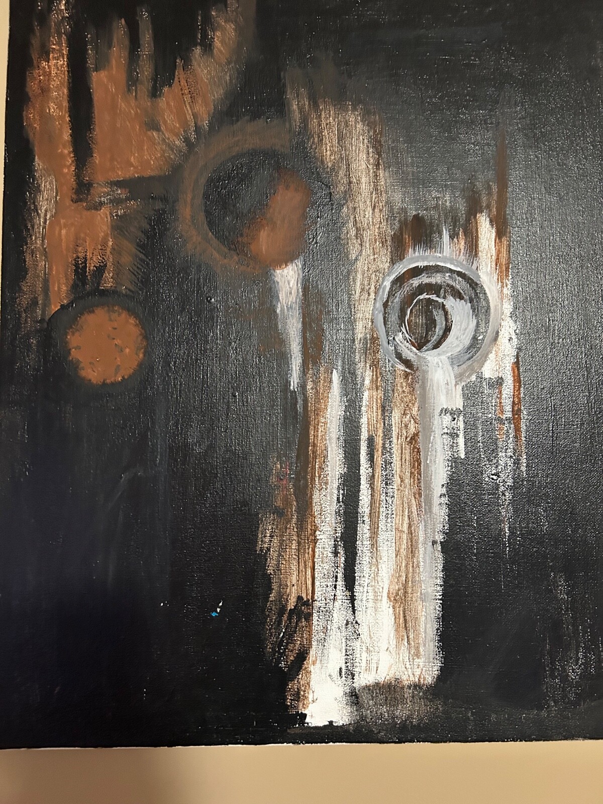 canvas wall art black, white and brown