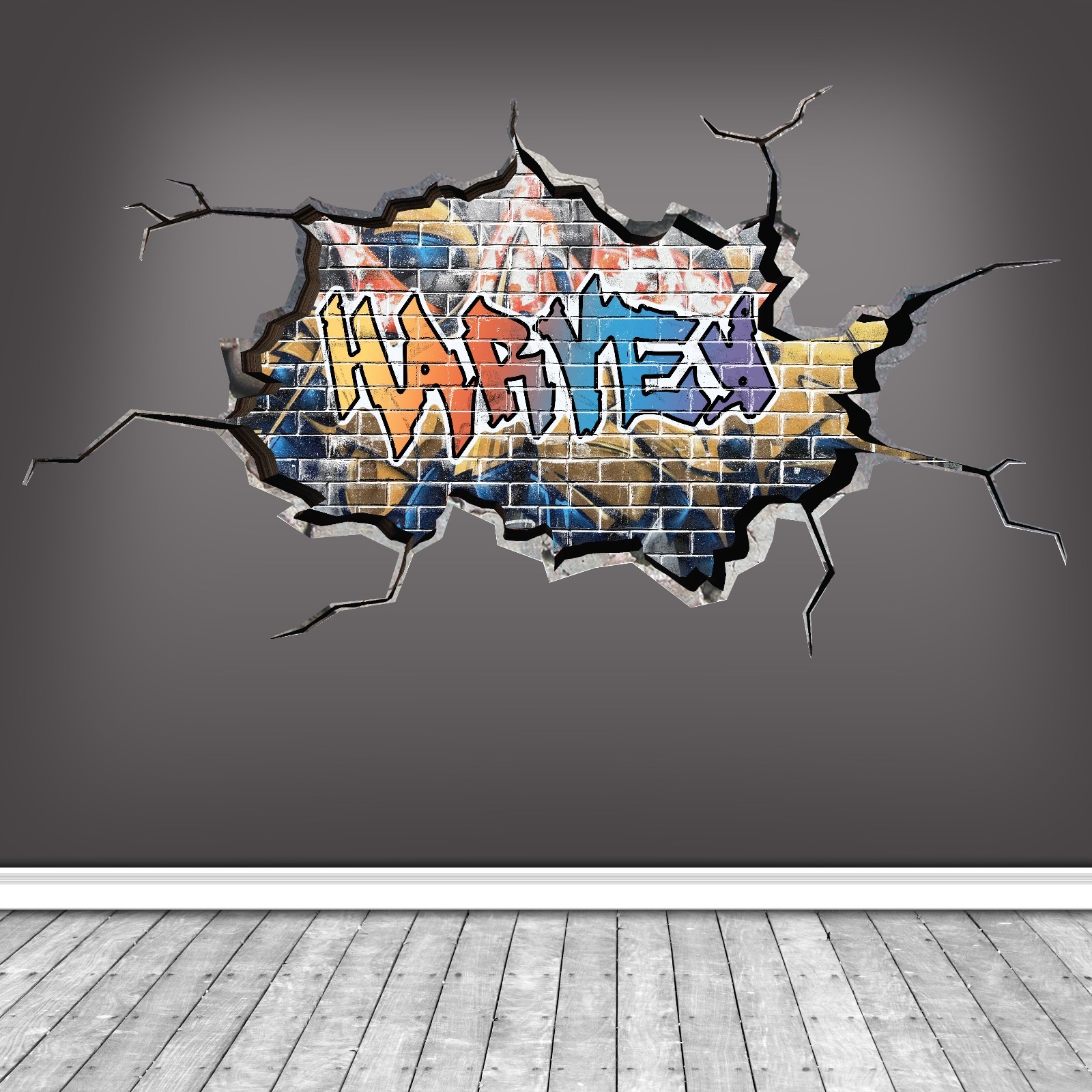 Personalized 3D Graffiti Name Custom Vinyl Wall Sticker DIY Room Decor Kids